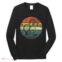 Mechanical Engineer Gifts Funny Retro Cogs Engineering Gear Long Sleeve Shirt thumb 0