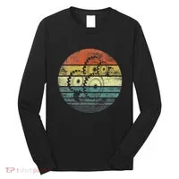 Mechanical Engineer Gifts Funny Retro Cogs Engineering Gear Long Sleeve Shirt thumb 0