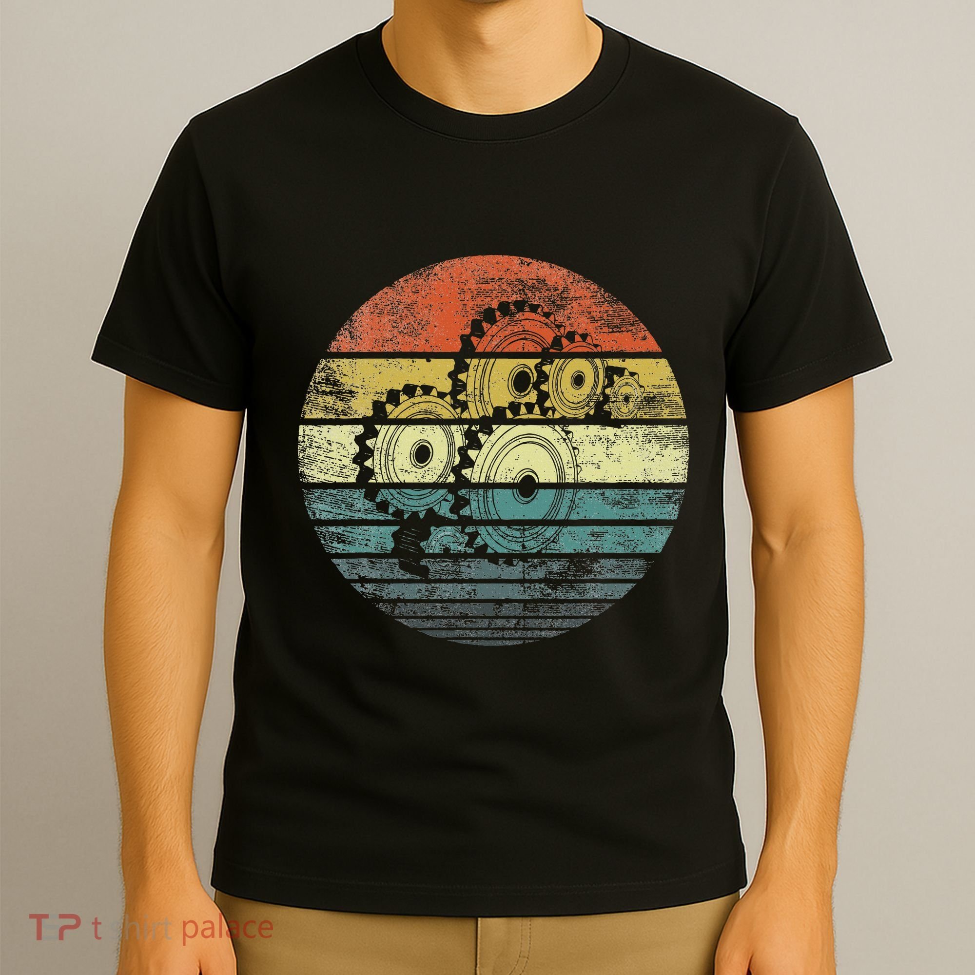 Mechanical Engineer Gifts Funny Retro Cogs Engineering Gear T-Shirt
