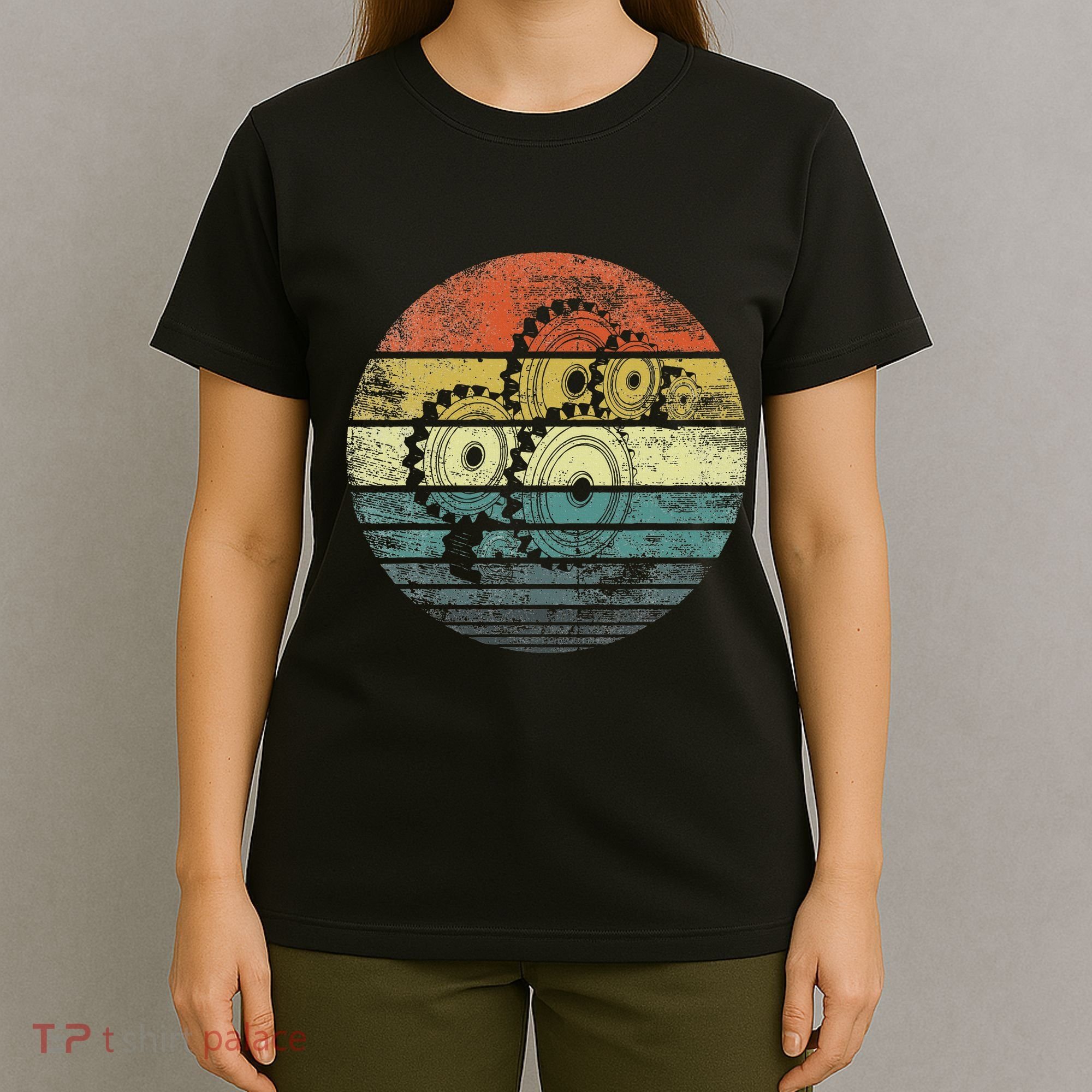 Mechanical Engineer Gifts Funny Retro Cogs Engineering Gear T-Shirt