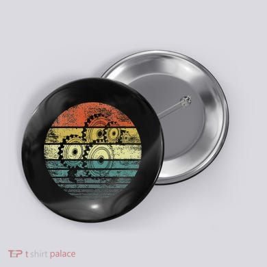Mechanical Engineer Gifts Funny Retro Cogs Engineering Gear Button
