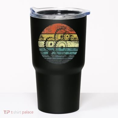 Mechanical Engineer Gifts Funny Retro Cogs Engineering Gear Tumbler