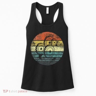 Mechanical Engineer Gifts Funny Retro Cogs Engineering Gear Women's Tank Top