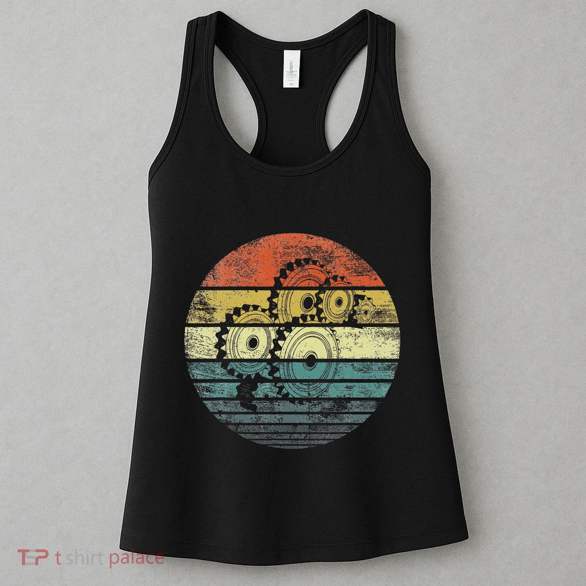 Mechanical Engineer Gifts Funny Retro Cogs Engineering Gear Women's Tank Top
