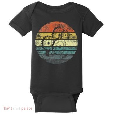 Mechanical Engineer Gifts Funny Retro Cogs Engineering Gear Baby Bodysuit