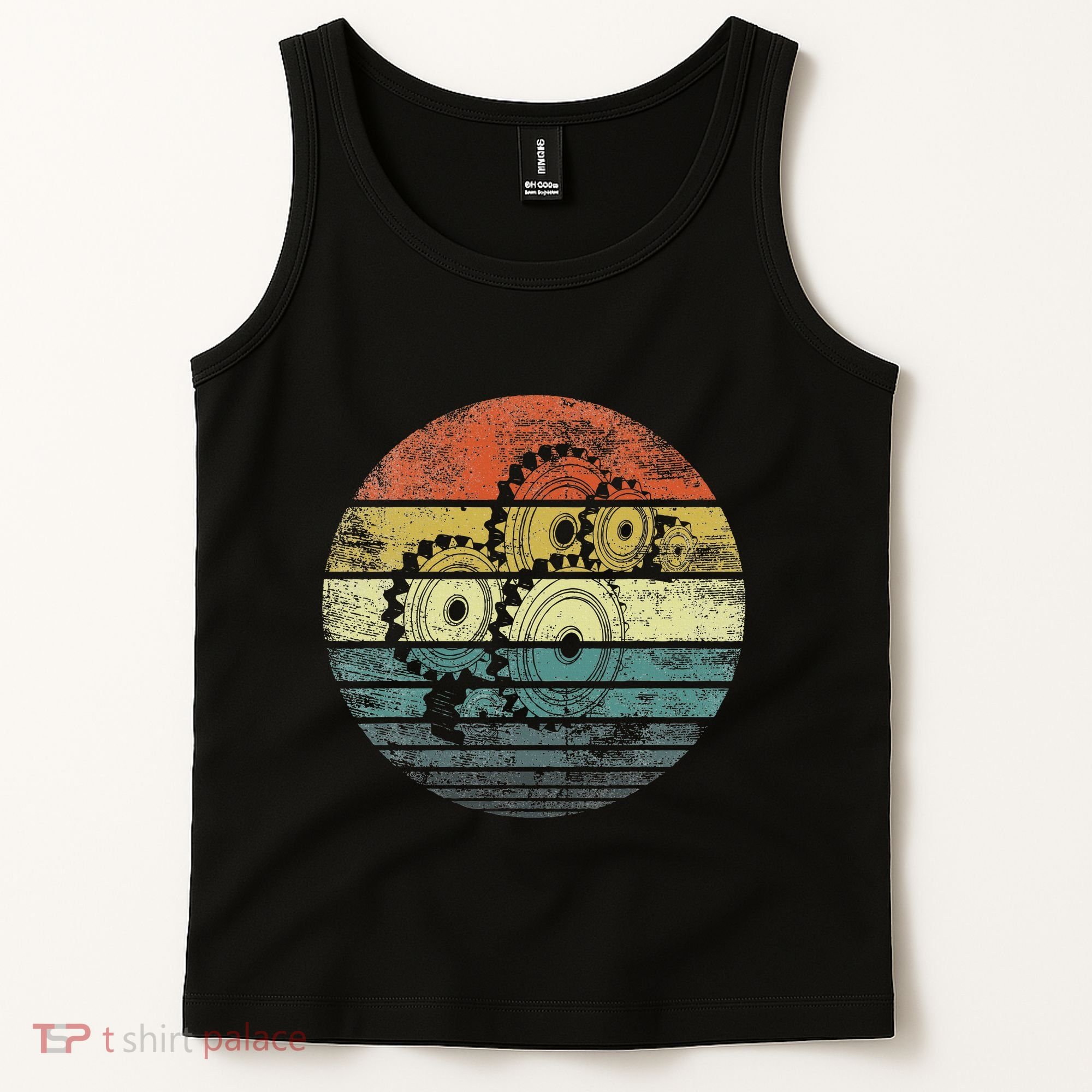 Mechanical Engineer Gifts Funny Retro Cogs Engineering Gear Tank Top
