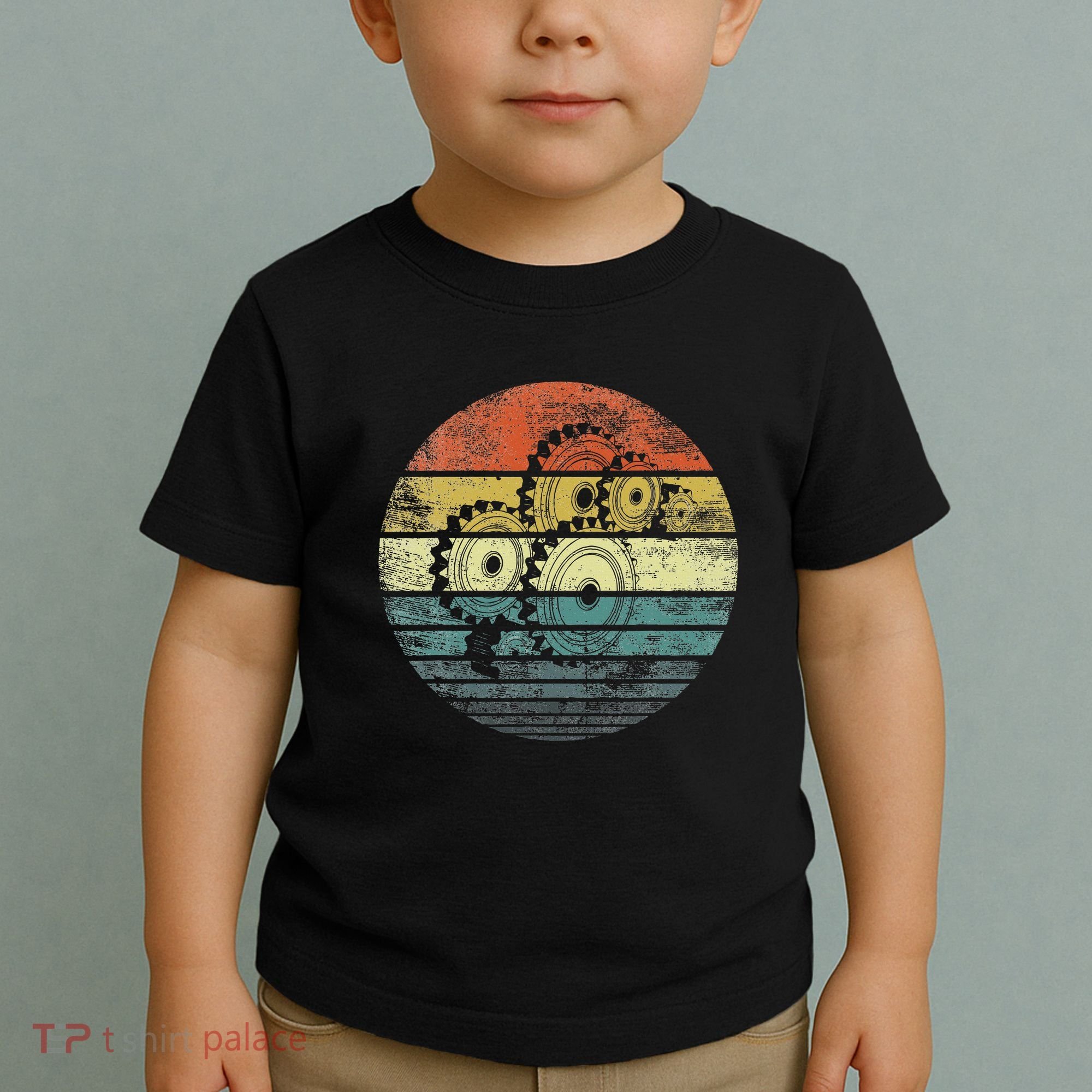 Mechanical Engineer Gifts Funny Retro Cogs Engineering Gear Toddler T-Shirt