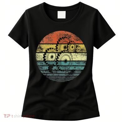 Mechanical Engineer Gifts Funny Retro Cogs Engineering Gear Women's T-Shirt