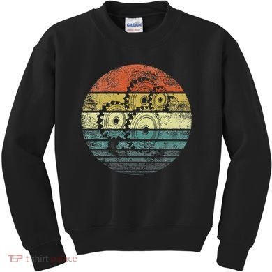 Mechanical Engineer Gifts Funny Retro Cogs Engineering Gear Kids Sweatshirt