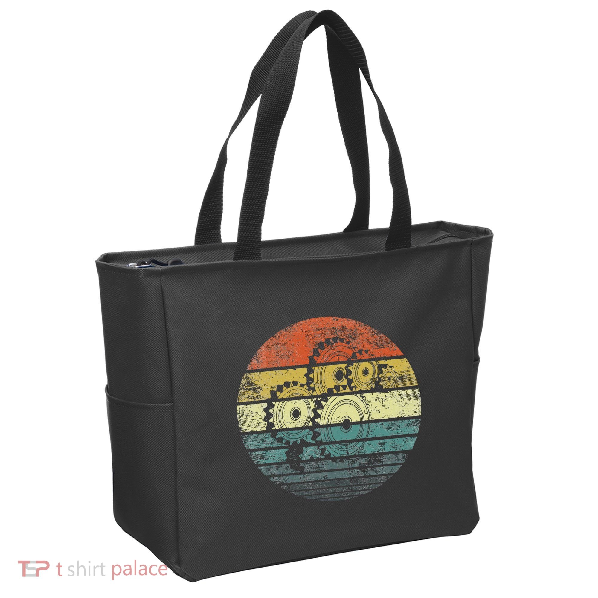 Mechanical Engineer Gifts Funny Retro Cogs Engineering Gear Tote Bag