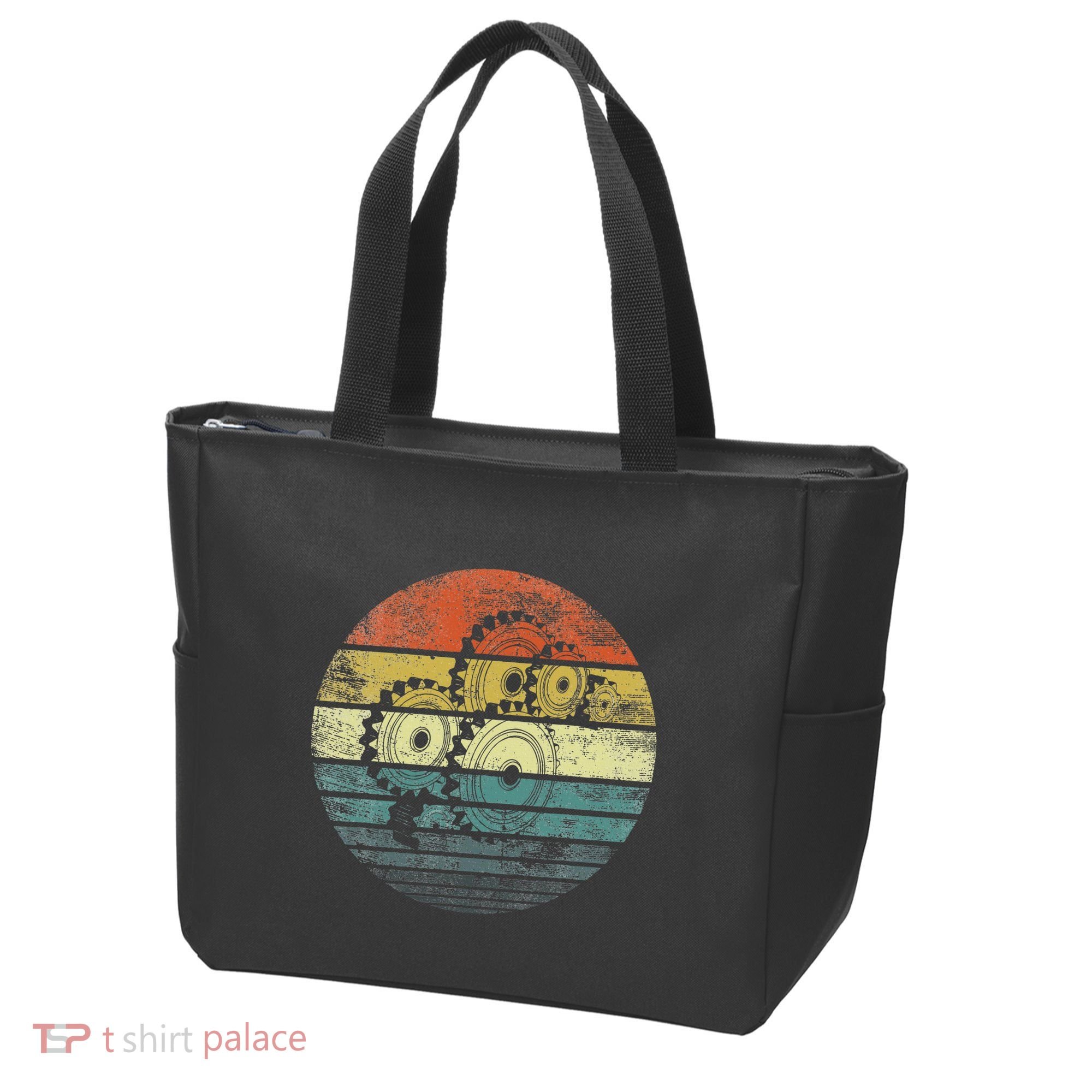 Mechanical Engineer Gifts Funny Retro Cogs Engineering Gear Tote Bag