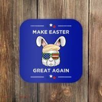 Make Easter Great Again Funny Trump Bunny Gift Usa Flag Gift Coaster thumb 0