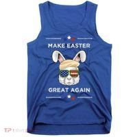 Make Easter Great Again Funny Trump Bunny Gift Usa Flag Gift Tank Top thumb 0
