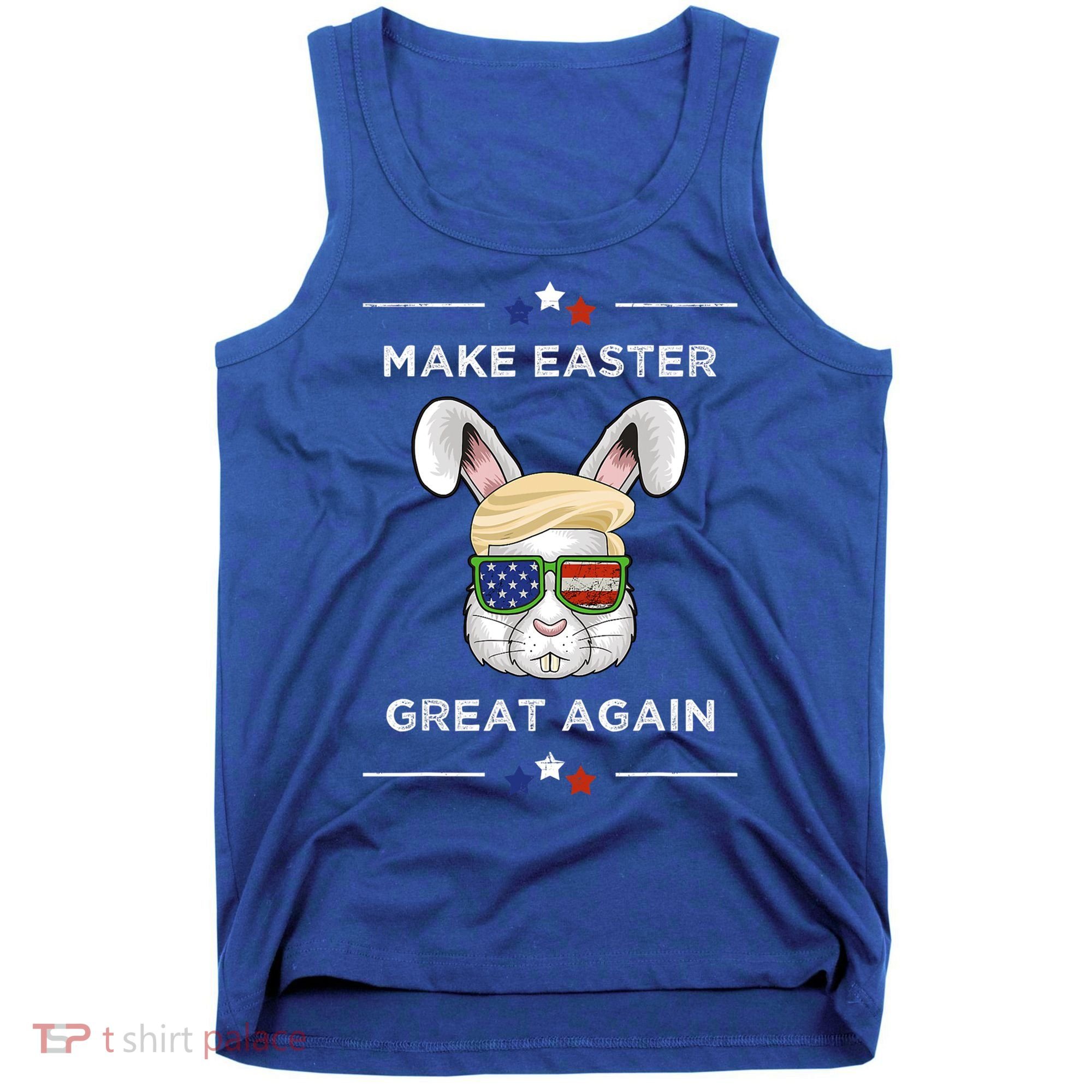 Make Easter Great Again Funny Trump Bunny Gift Usa Flag Gift Tank Top