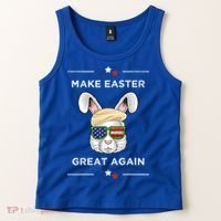 Make Easter Great Again Funny Trump Bunny Gift Usa Flag Gift Tank Top thumb 2