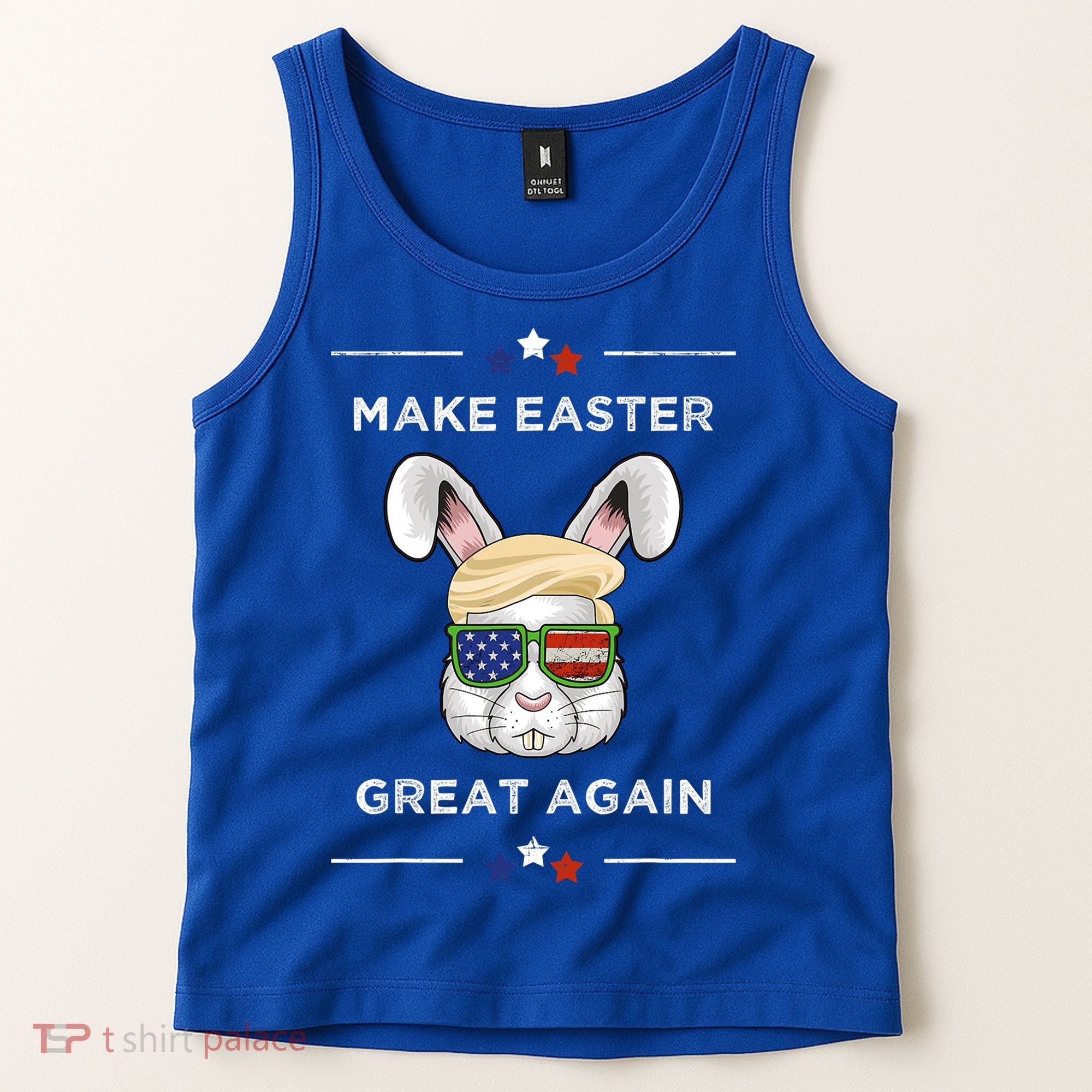 Make Easter Great Again Funny Trump Bunny Gift Usa Flag Gift Tank Top
