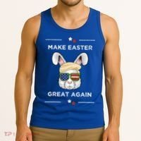 Make Easter Great Again Funny Trump Bunny Gift Usa Flag Gift Tank Top thumb 3