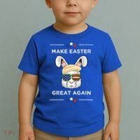 Make Easter Great Again Funny Trump Bunny Gift Usa Flag Gift Toddler T-Shirt thumb 2