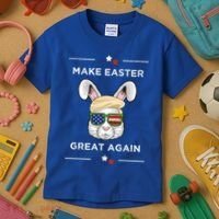 Make Easter Great Again Funny Trump Bunny Gift Usa Flag Gift Kids T-Shirt thumb 3