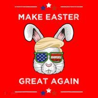 Make Easter Great Again Funny Trump Bunny Gift Usa Flag Gift Santa Hat thumb 1