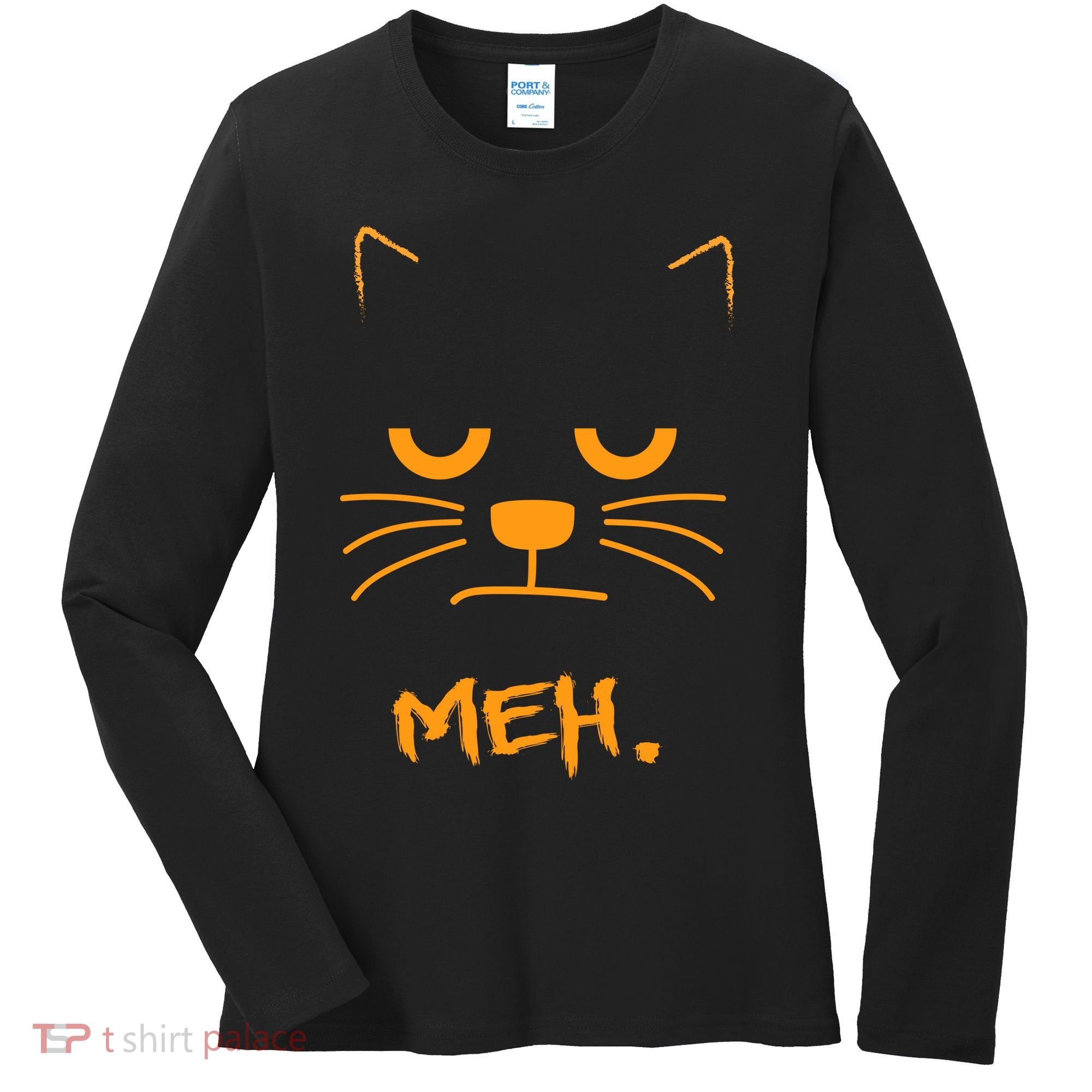 Meh. Angry Cat Women's Long Sleeve Shirt