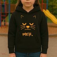 Meh. Angry Cat Kids Hoodie thumb 3