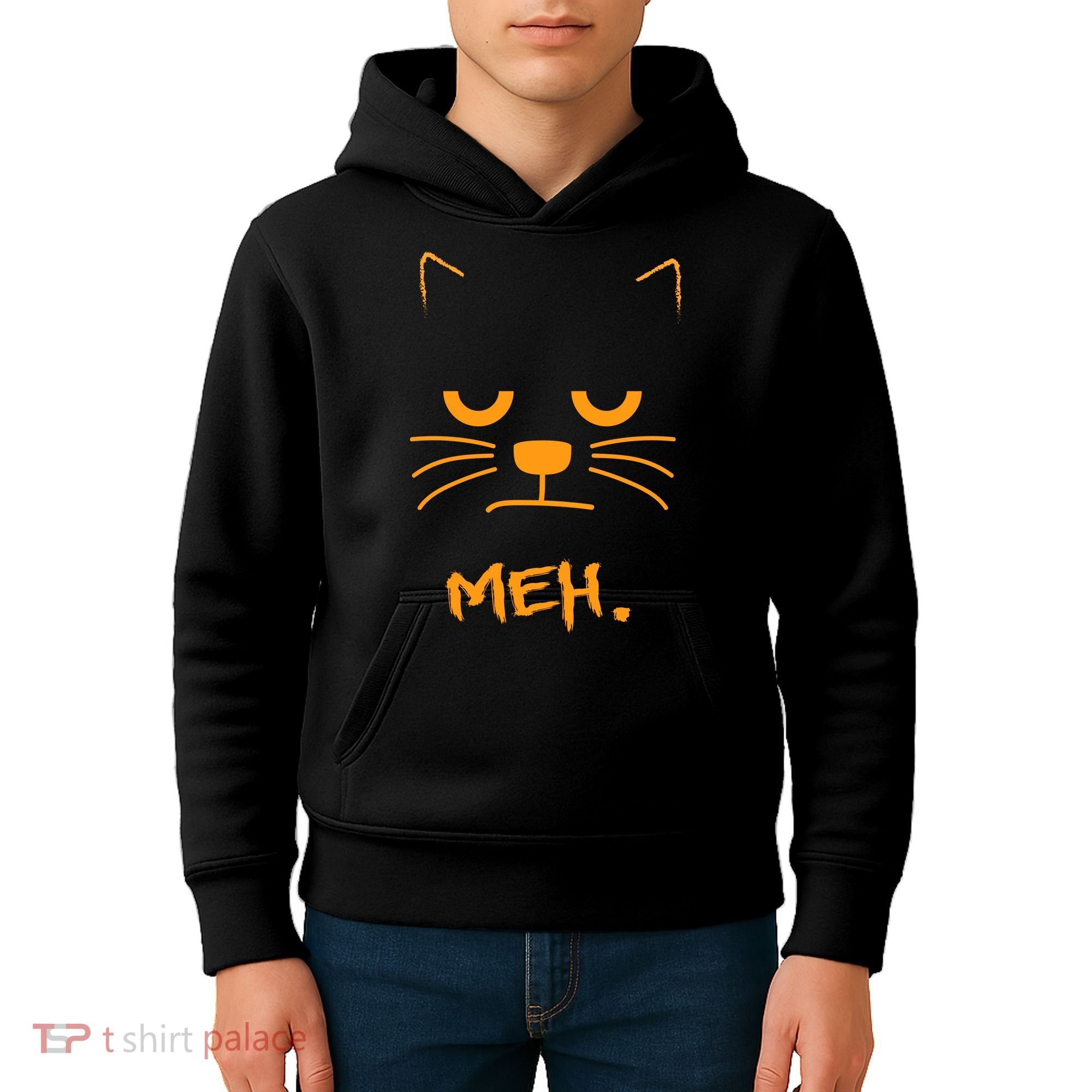 Meh. Angry Cat Kids Hoodie