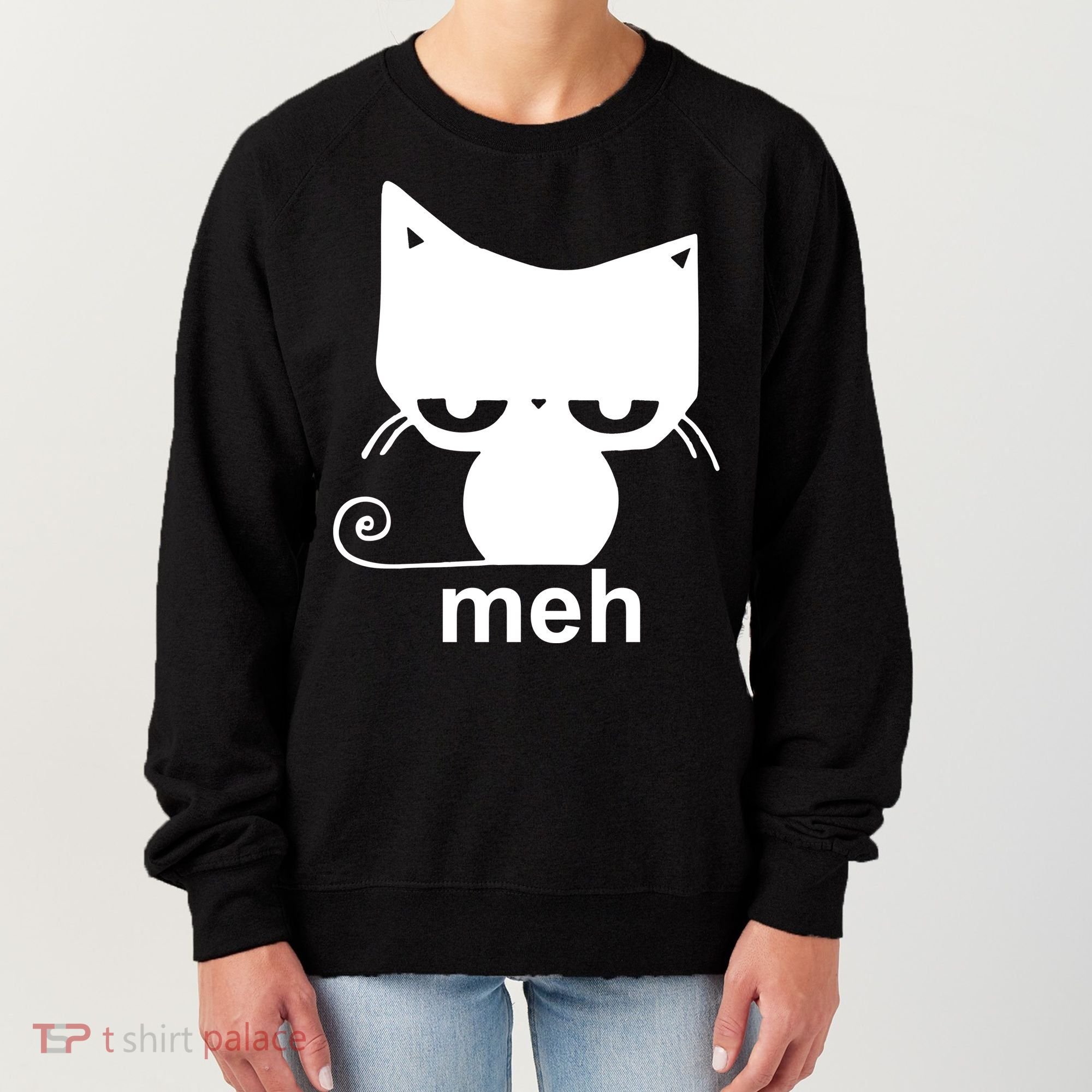 Meh Cat Funny Meme Women's Sweatshirt