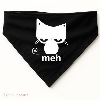 Meh Cat Funny Meme USA-Made Doggie Bandana