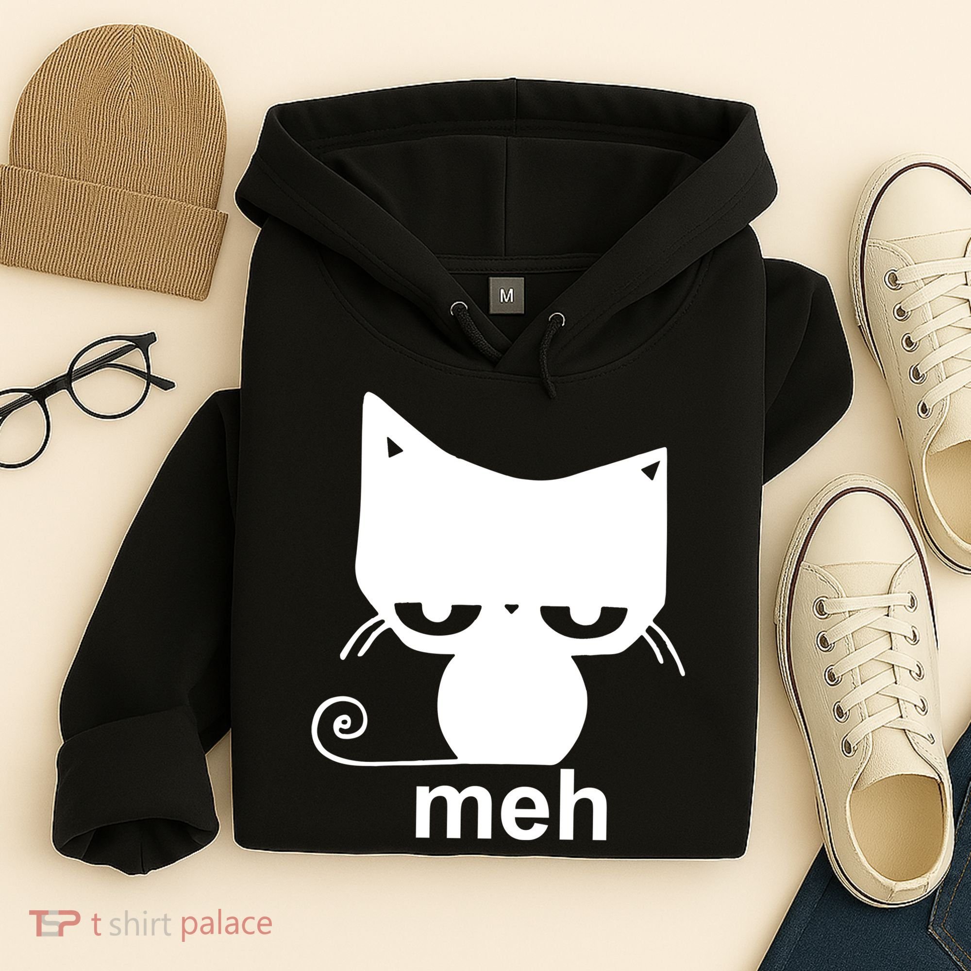 Meh Cat Funny Meme Hoodie