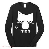Meh Cat Funny Meme Long Sleeve Shirt thumb 0