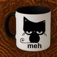 Meh Cat Funny Meme Coffee Mug thumb 2
