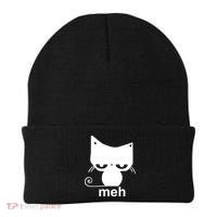 Meh Cat Funny Meme Beanie thumb 0