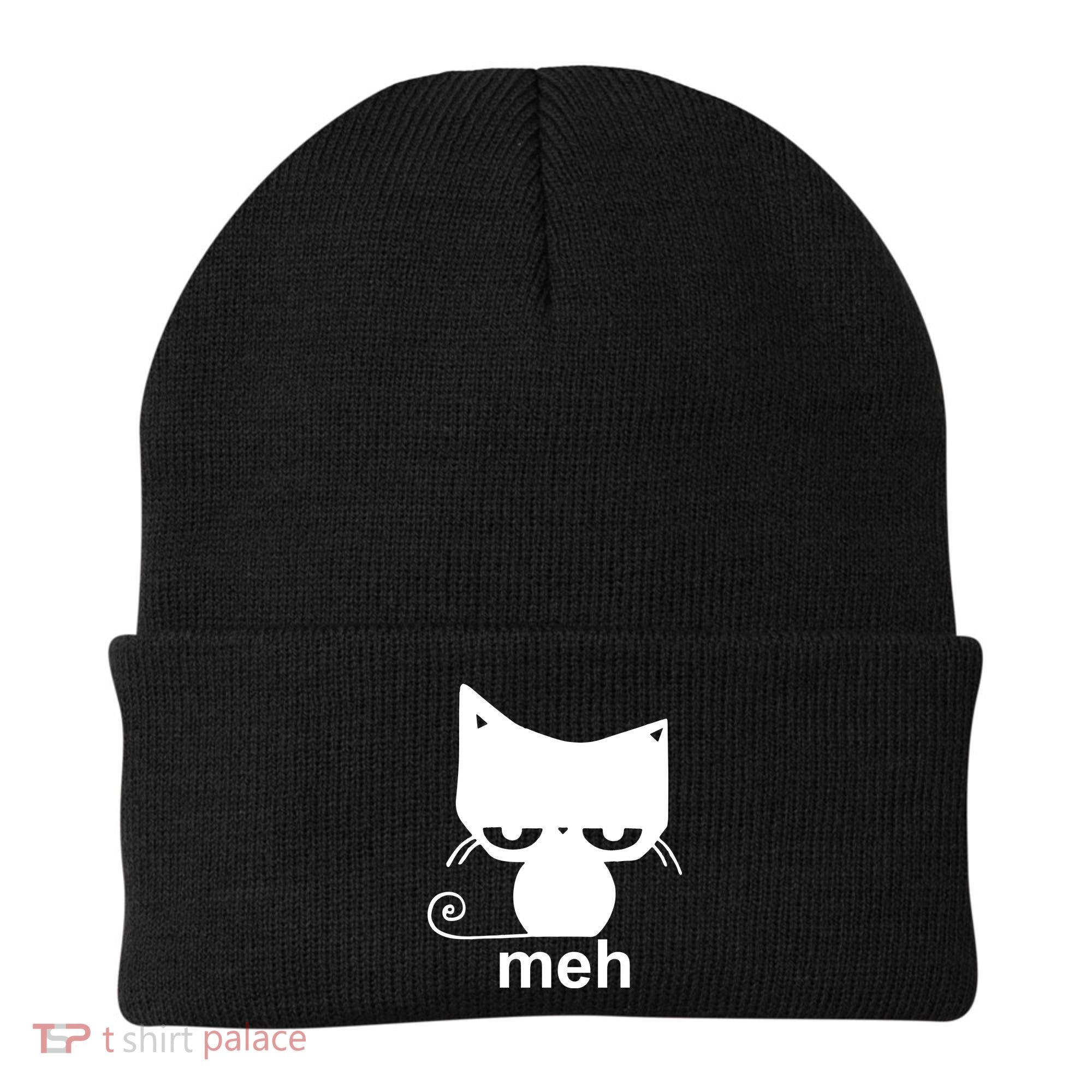 Meh Cat Funny Meme Beanie