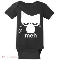 Meh Cat Funny Meme Baby Bodysuit thumb 0