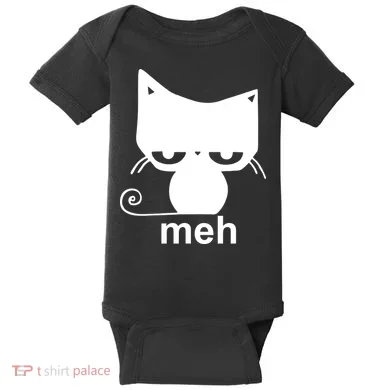 Meh Cat Funny Meme Baby Bodysuit