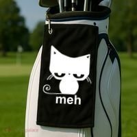 Meh Cat Funny Meme Golf Towel thumb 2