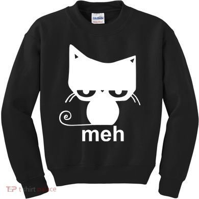 Meh Cat Funny Meme Kids Sweatshirt