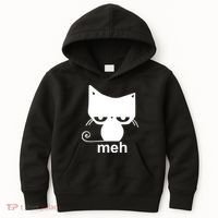 Meh Cat Funny Meme Kids Hoodie thumb 0