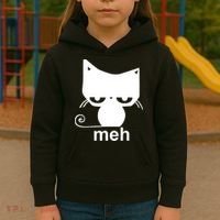 Meh Cat Funny Meme Kids Hoodie thumb 3