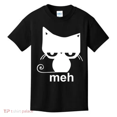 Meh Cat Funny Meme Kids T-Shirt