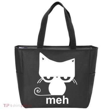 Meh Cat Funny Meme Tote Bag