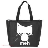 Meh Cat Funny Meme Tote Bag thumb 0