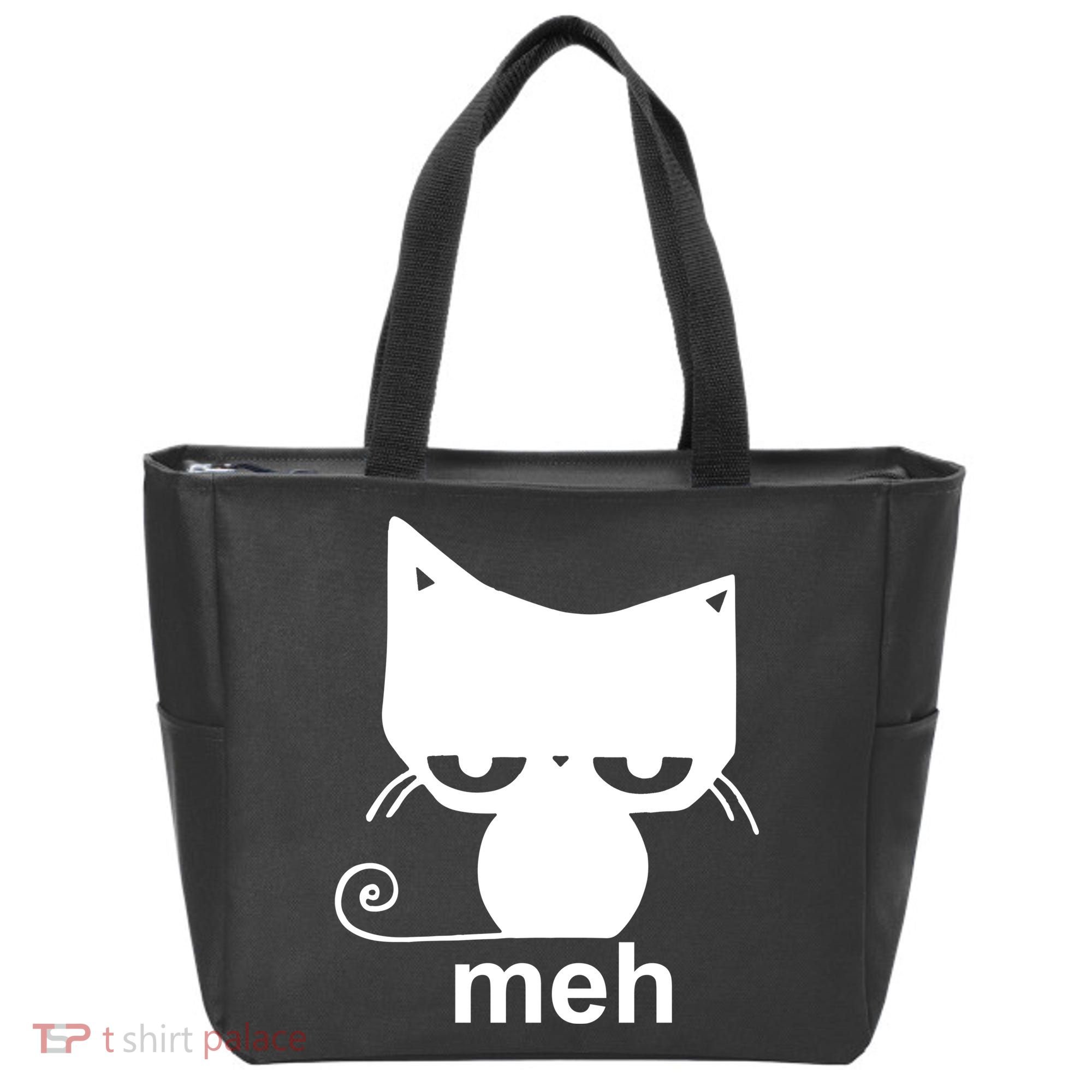 Meh Cat Funny Meme Tote Bag