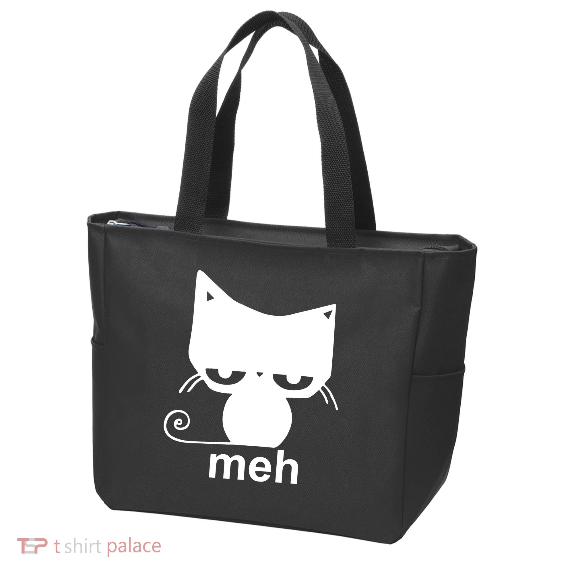Meh Cat Funny Meme Tote Bag