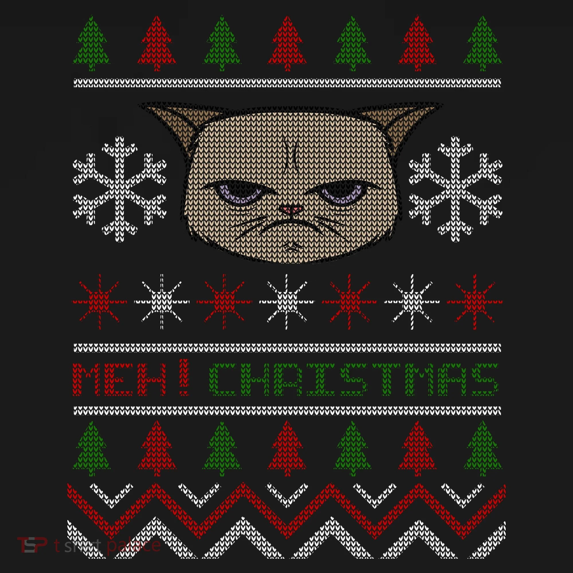 MEH! Christmas Cat Ugly Sweater Doggie Tank