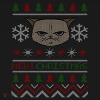 MEH! Christmas Cat Ugly Sweater Hoodie thumb 2