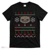 MEH! Christmas Cat Ugly Sweater T-Shirt thumb 0