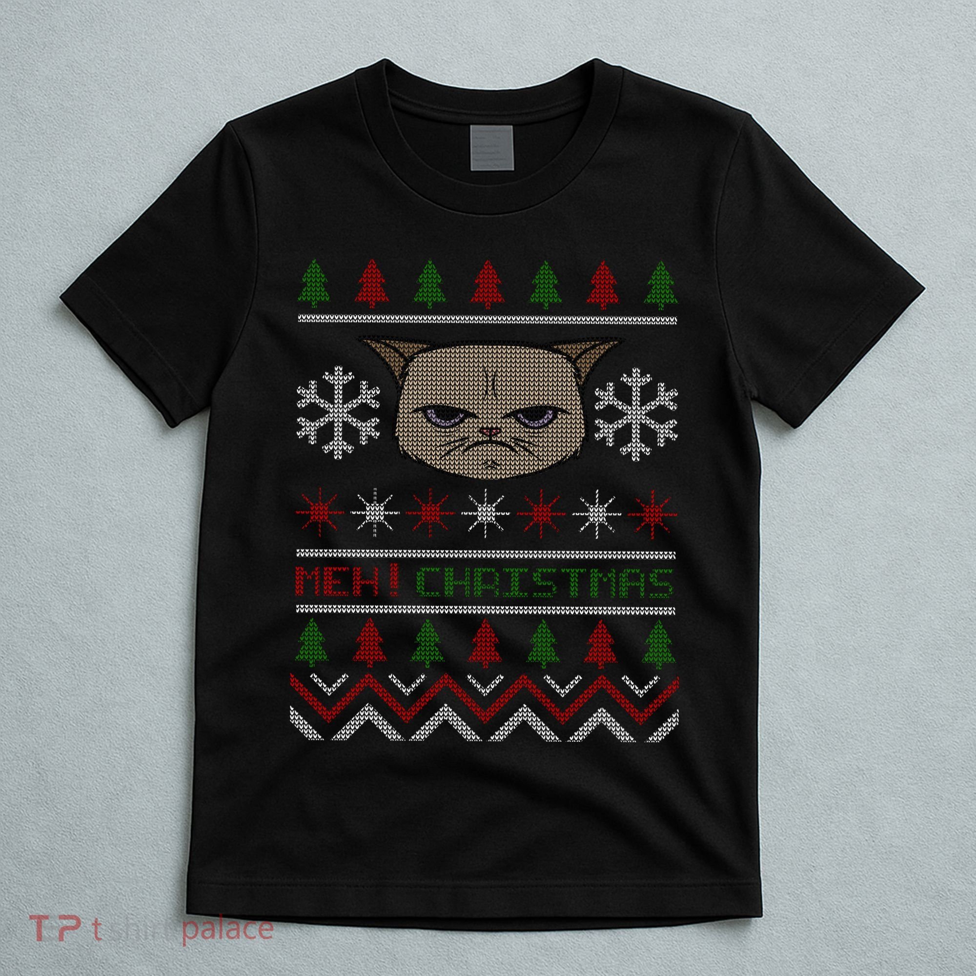 MEH! Christmas Cat Ugly Sweater T-Shirt