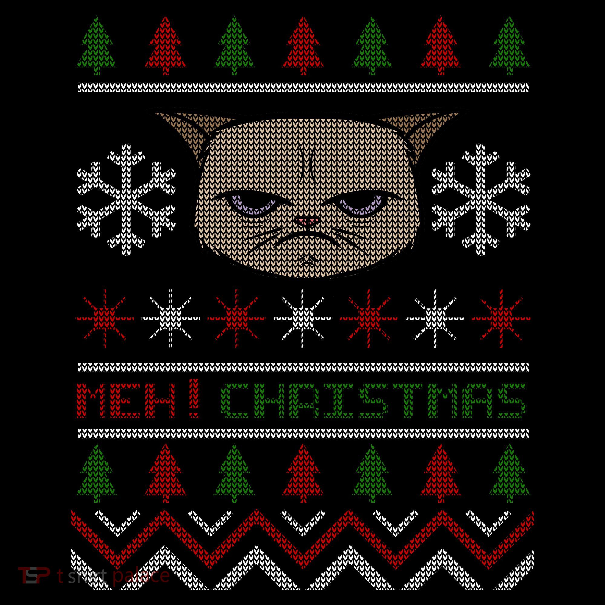 MEH! Christmas Cat Ugly Sweater Bucket Hat